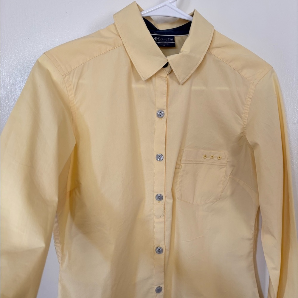 Columbia Fishing PFG Longsleeve Shirt Women’s Size Small Yellow Button Outdoor - Picture 2 of 10
